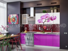 Кухонный гарнитур Орхидея (фиолетовый) в Якутске - yakutsk.mebel-nsk.ru | фото