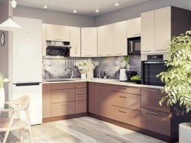 Модульная кухня Классика (ваниль/шоколад) в Якутске - yakutsk.mebel-nsk.ru | фото