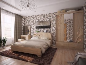 Модульная спальня Виктория-1 (дуб сонома) в Якутске - yakutsk.mebel-nsk.ru | фото