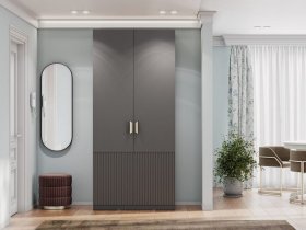 Шкаф двухстворчатый Эккервуд (Нью) (графит) в Якутске - yakutsk.mebel-nsk.ru | фото