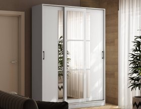 Шкаф-купе 1,6м «Стиль-2» (белый) в Якутске - yakutsk.mebel-nsk.ru | фото