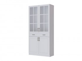 Шкаф-витрина Апполия гостиная (белый/белый дуб) в Якутске - yakutsk.mebel-nsk.ru | фото