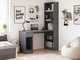Стол письменный угловой «Лайт» 10.01 (темно-серый) в Якутске - yakutsk.mebel-nsk.ru | фото